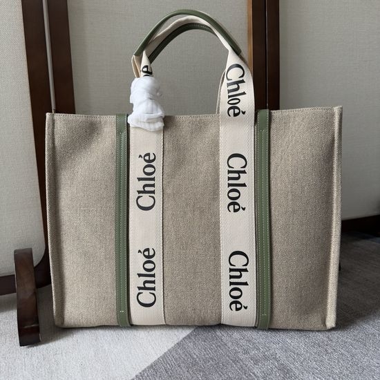 Chloe Woody Canvas Tote Bag 6064