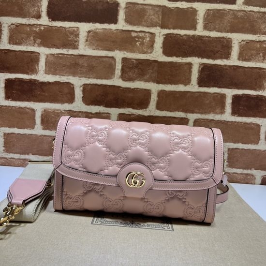 Gucci Shoulder Bag Pink Embroidered G 724529