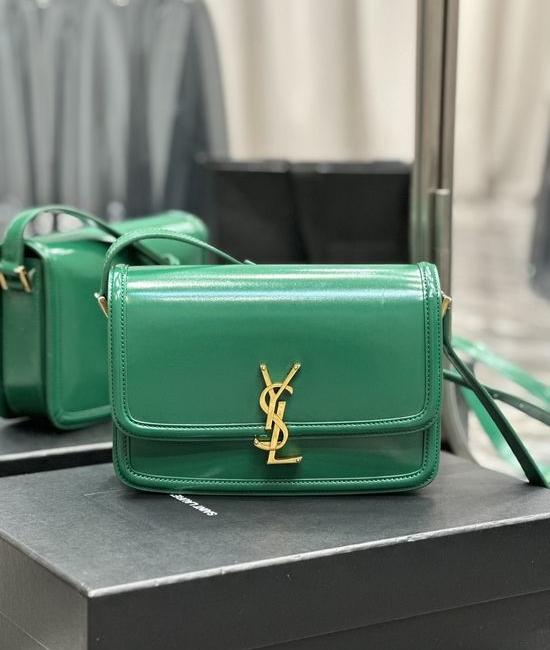 Yves Saint Laurent YSL Solferino Green Leather Shoulder Bag 634305