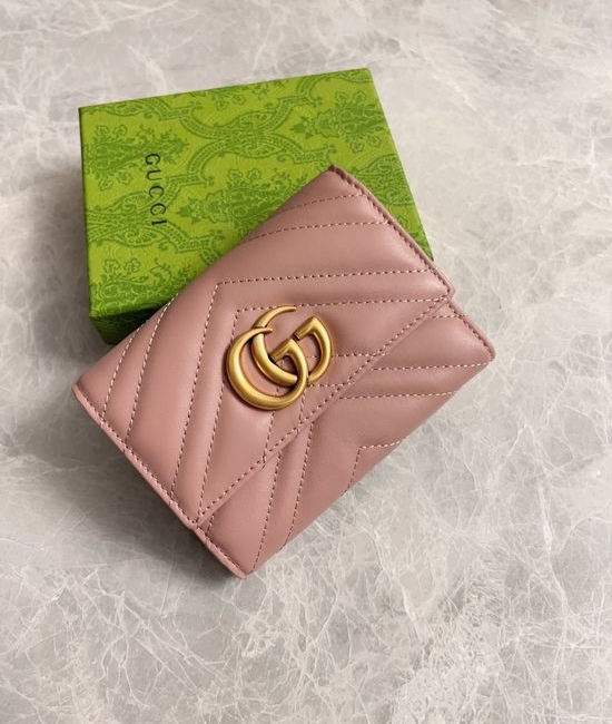 Gucci Bifold Short Wallet Leather Embossed 474802
