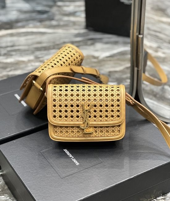 Yves Saint Laurent YSL Solferino Woven Cowhide Small Shoulder Bag 634306