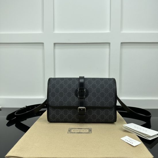 Gucci Large Handbag Black with Leather 745679