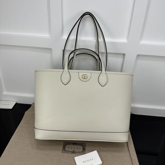 Gucci White Full Leather Large Bag 739730