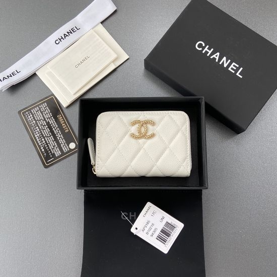 Chanel Grained Calfskin Small Zip Pouch A3185