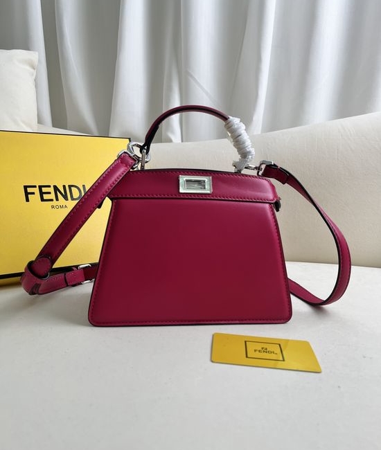Fendi Peekaboo ISeeU Petite Red Lambskin Handbag 0228