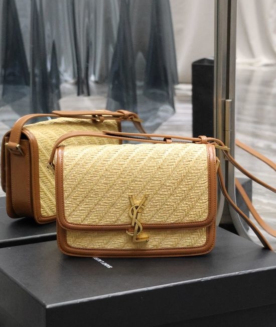 Yves Saint Laurent YSL Solferino Woven Calfskin Shoulder Bag 634305