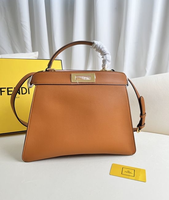 Fendi Peekaboo ISeeU Brown Leather Medium Handbag 0230