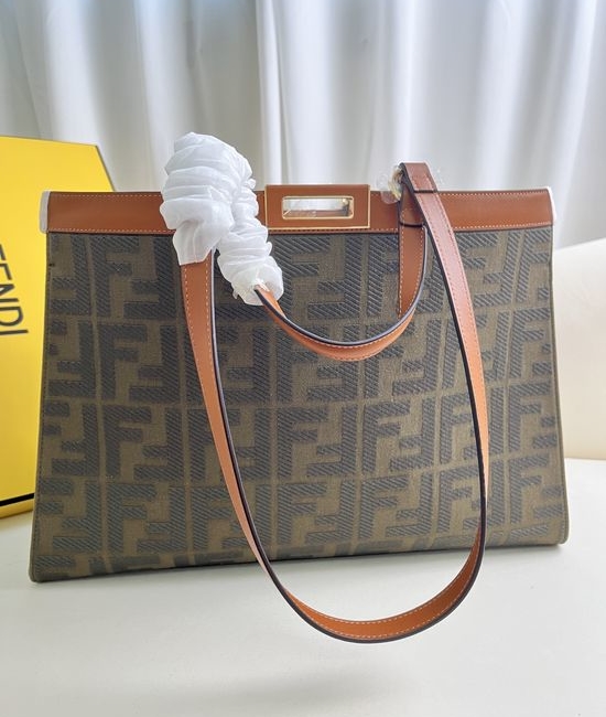 Fendi Peekaboo X-Tote Canvas Embroidered Tote 1819