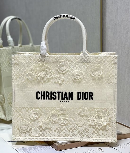 Christian Dior CD Book Tote Embroidered Handbag 1286