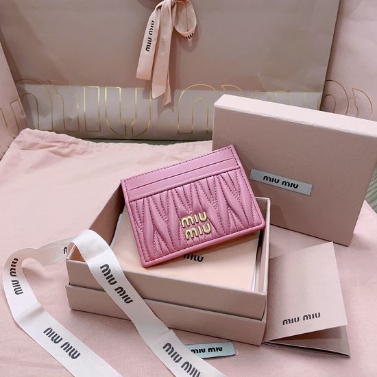 Miu Miu Matelasse Pattern Leather Card Case Wallet 5MC076