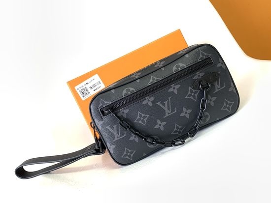 Louis Vuitton LV Pochette Volga Handbag Black Floral M55703