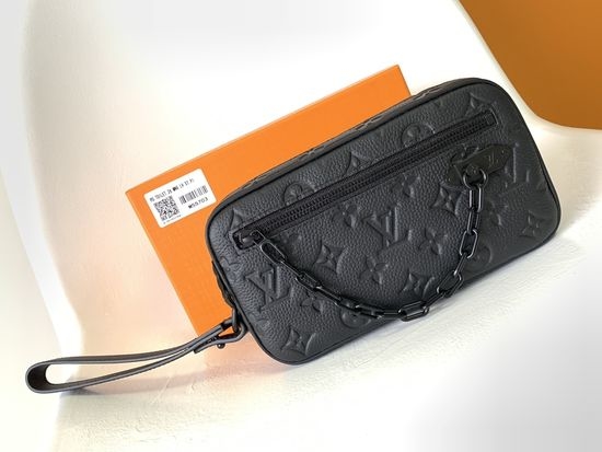 Louis Vuitton LV Pochette Volga Handbag Black Floral M68321