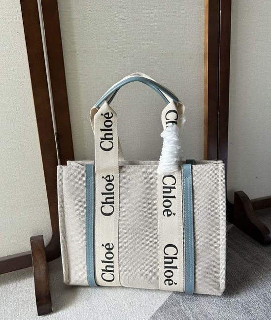 Chloe Woody Tote Canvas Handbag 6043