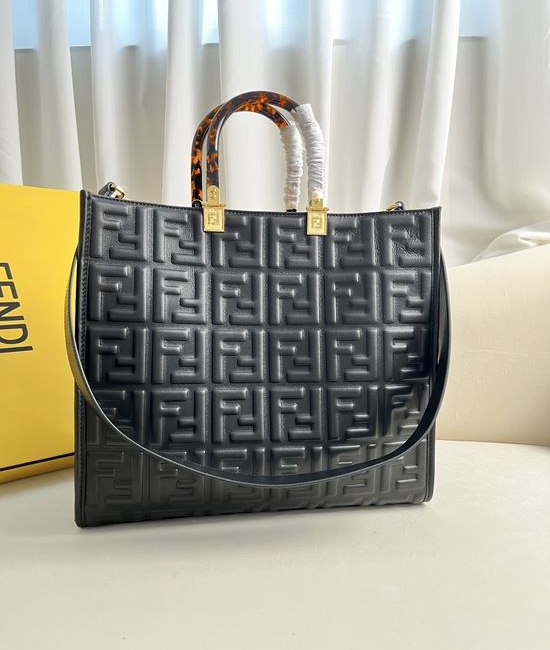 Fendi Sunshine Embossed Leather Tote 877