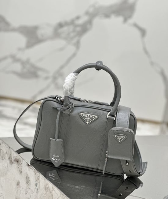 Prada Ruched Handbag with Removable Strap 1BB092
