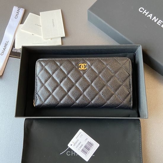 Chanel Wallet Caviar Gold Hardware AP0242