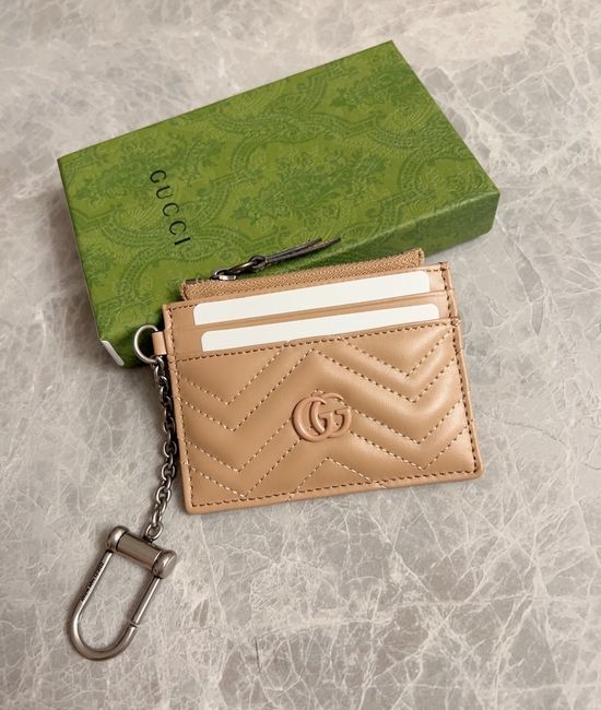 Gucci Leather Card Holder Rose Beige 627064