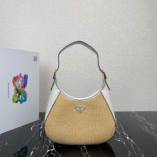 Prada Cleo Woven Calfskin Leather Crossbody Bag 1BC179