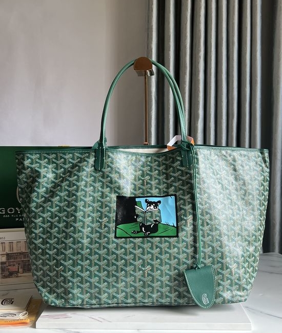 Goyard Saint Louis GM Painted French Bulldog Tote 020144