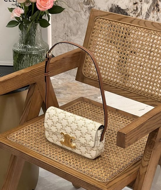 Celine Triomphe Leather Shoulder Bag 194142