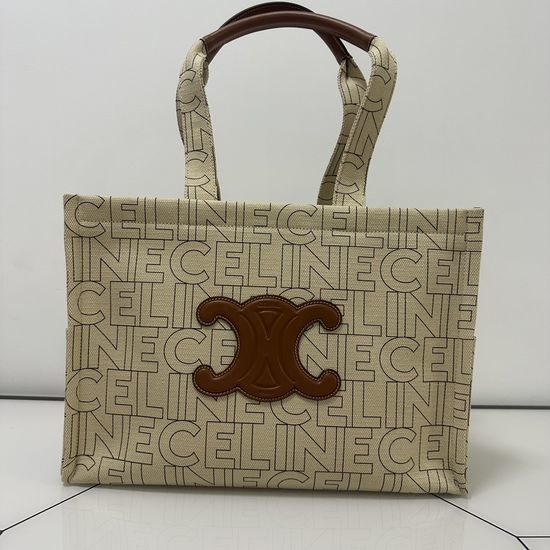 Celine Monogram Lettered Fabric Large Tote Bag 196762