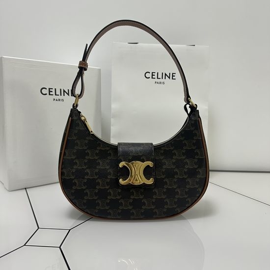Celine Ava Classic Monogram Brown Shoulder Bag 114492