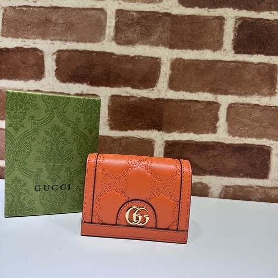 Gucci Wallet Orange Embroidered G 723786