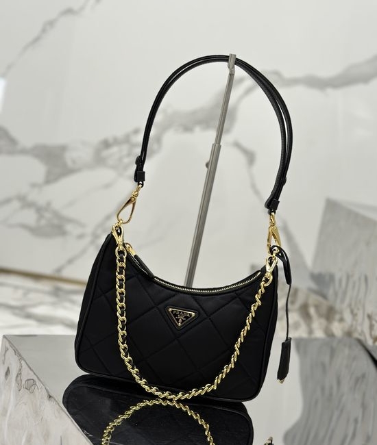 Prada Hobo Quilted Nylon Shoulder Bag 1BC204