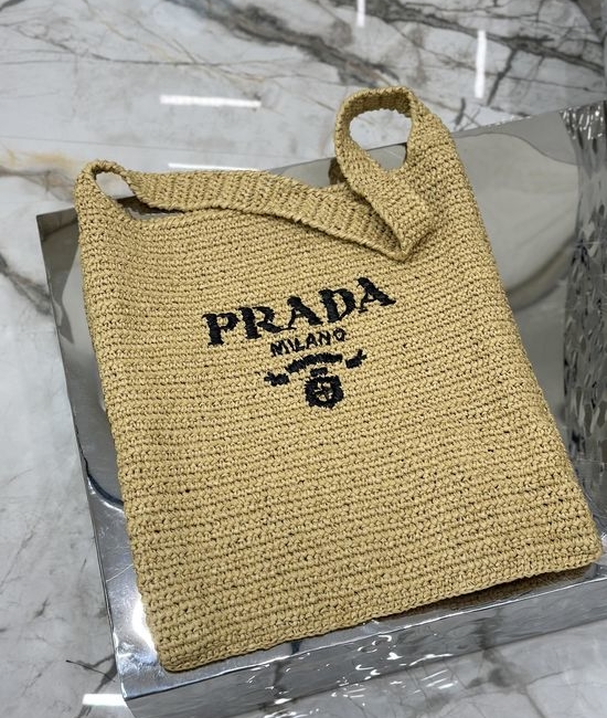 Prada Raffia Woven Tote Bag 1BC182