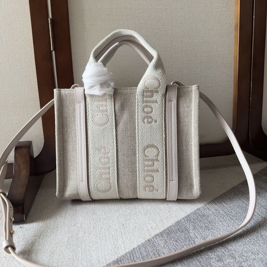 Chloe Woody Embroidered Ribbon Tote Bag 6078