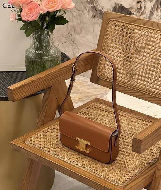 Celine Triomphe Leather Shoulder Bag 194142