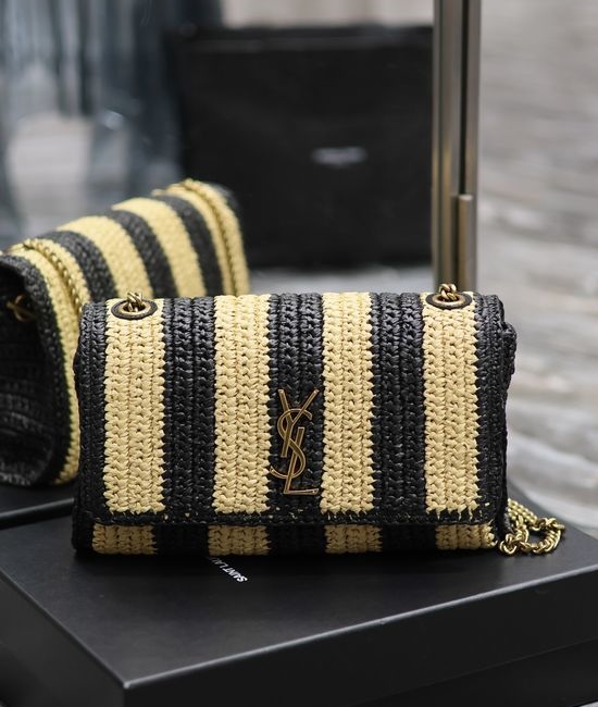 Yves Saint Laurent YSL Kate Woven Raffia Chain Bag 553804