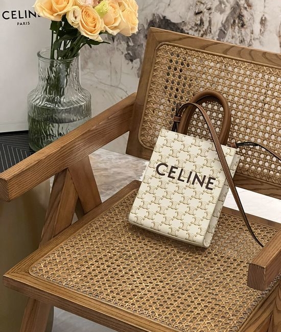 Celine Mini Tote Vintage Printed Pattern Dual Carry 194372
