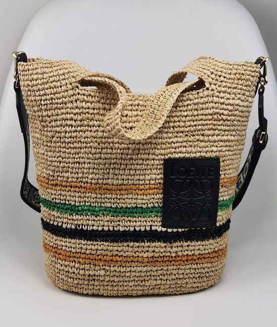 Loewe Slit Woven Raffia Tote Bag 0013