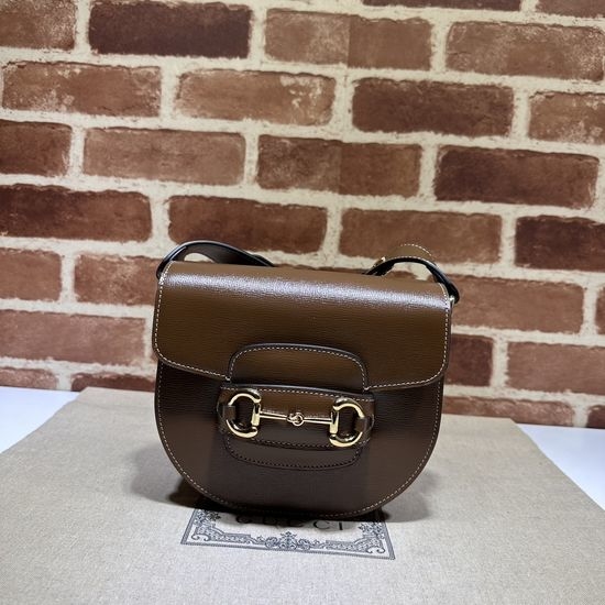 Gucci Brown Full Leather Handbag 760191