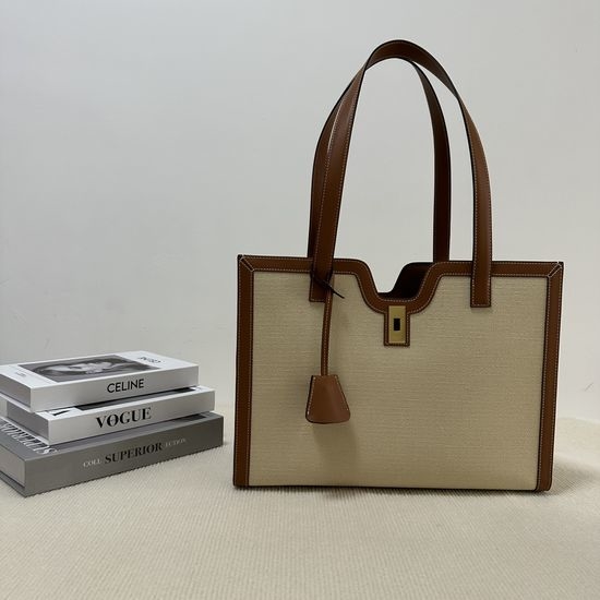 Celine Cabas 16 Series Large Linen Tote Bag 112583