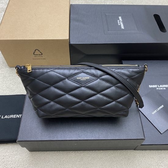 Yves Saint Laurent YSL Quilted Lambskin Zipper Shoulder Bag 755979