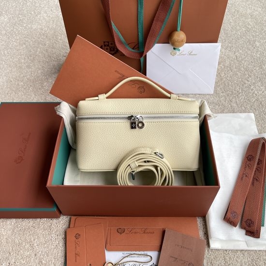 Loro Piana LP19 Series Soft Butter Yellow Lunch Box Bag FAI 4046