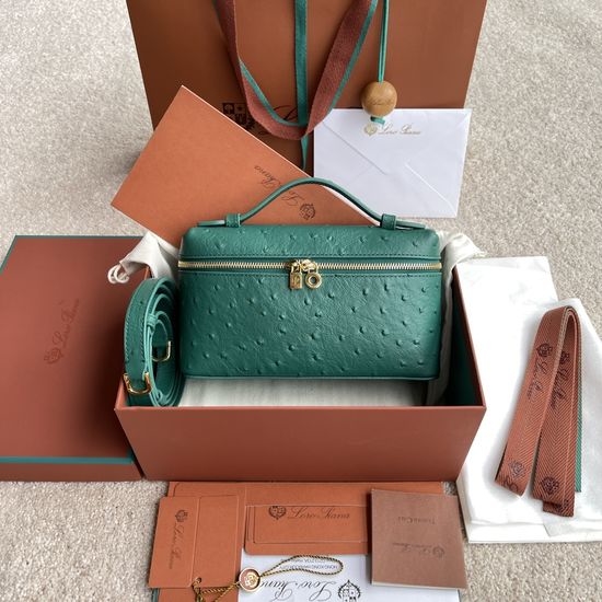 Loro Piana LP19 Ostrich Leather Lunch Bag FAN4199