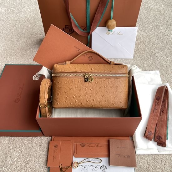 Loro Piana LP19 Ostrich Leather Lunch Bag FAN4199