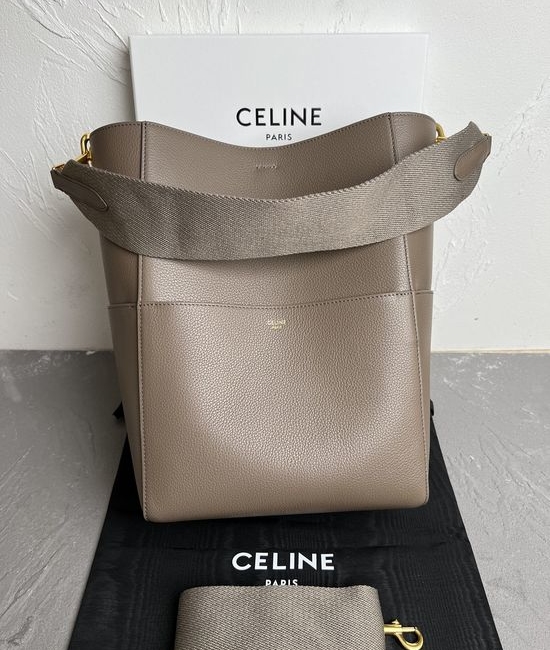 Celine Sangle Seau Litchi Leather Bucket Bag 168105