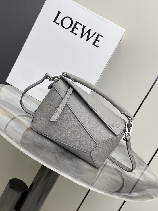 Loewe Puzzle Mini Leather Handbag 8003 Grey