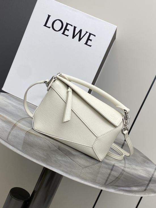 Loewe Puzzle Mini Leather Handbag 8003 White