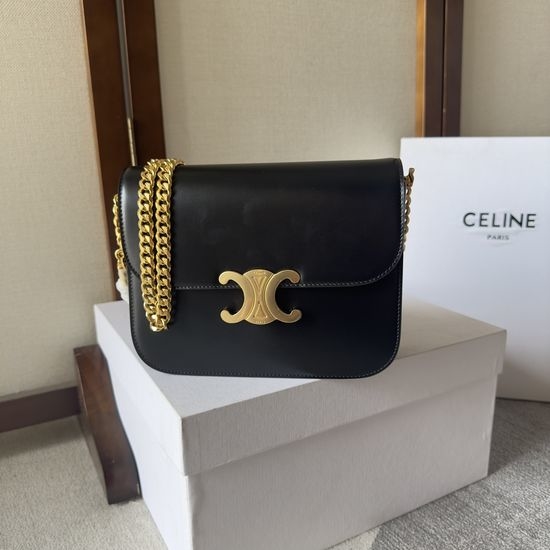 Celine COLLEGE TRIOMPHE Calfskin Chain Handbag 113583