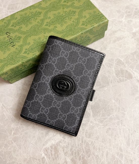 Gucci Passport Holder Black PVC 724562