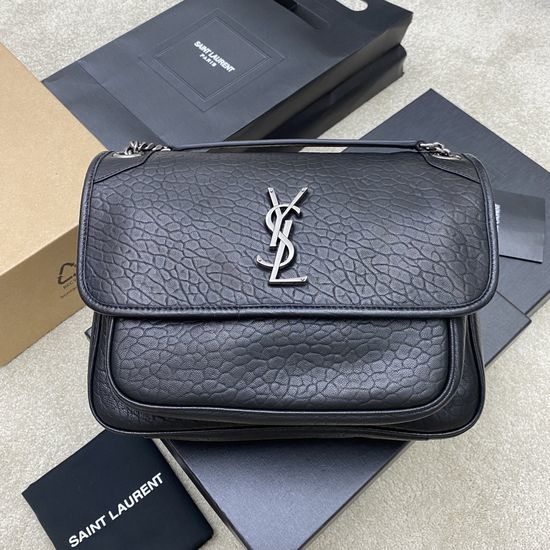 Yves Saint Laurent YSL Niki Embossed Leather Flap Handbag 633178 10947