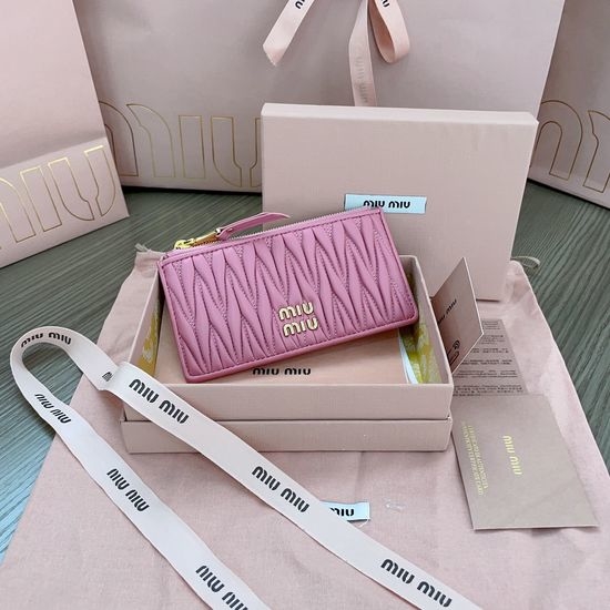 Miu Miu Pocket Wallet Matelasse Lambskin Card Holder 5MB006