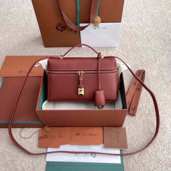 Loro Piana Extra Bag Brick Red Handbag FAN3463