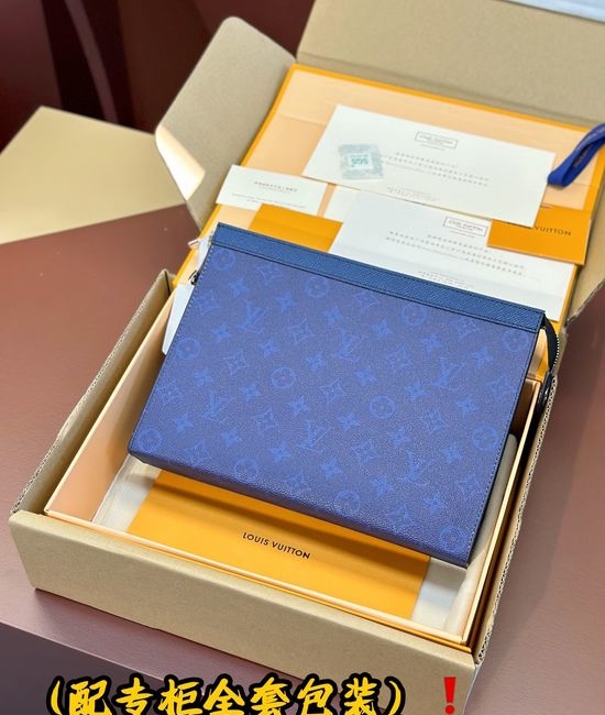 Louis Vuitton LV Pochette Voyage Handbag Blue Tagarama M30432