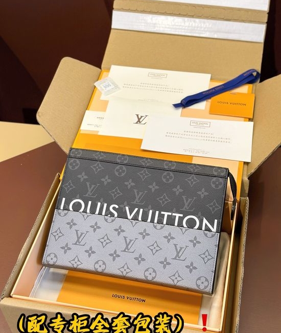 Louis Vuitton LV Pochette Voyage Monogram Canvas Clutch M63039